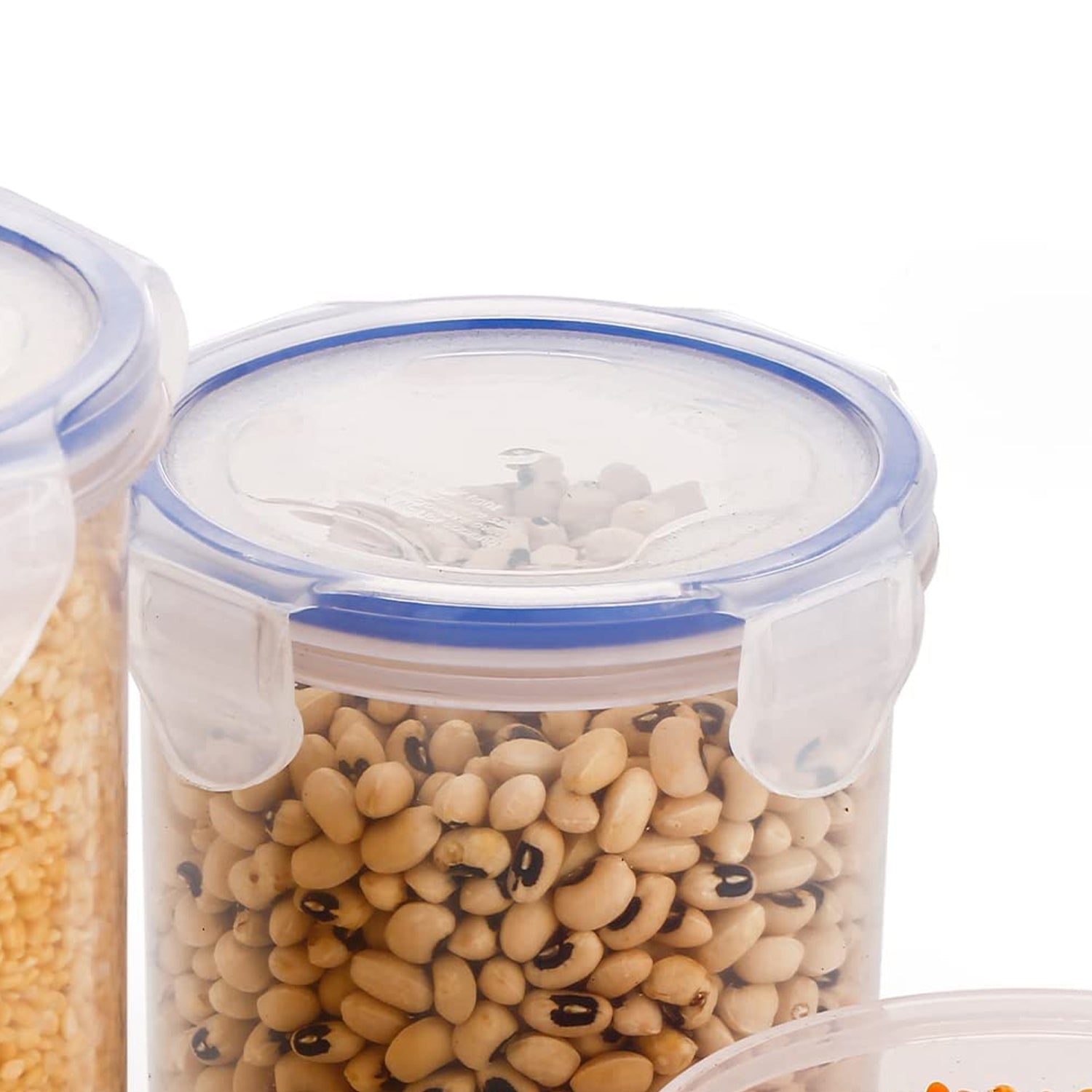 5828 Round Plastic Airtight Food Storage Containers With Leak Proof Locking Lid Storage Container Set Of 3( Approx Capacity 500ml1000ml1500ml Transparent) - 3 Pc Set 5828 Round Plastic Airtight Food Storage Containers With Leak Proof Locking Lid Storage Container Set Of 3( Approx Capacity 500ml1000ml1500ml Transparent) - 3 Pc Set